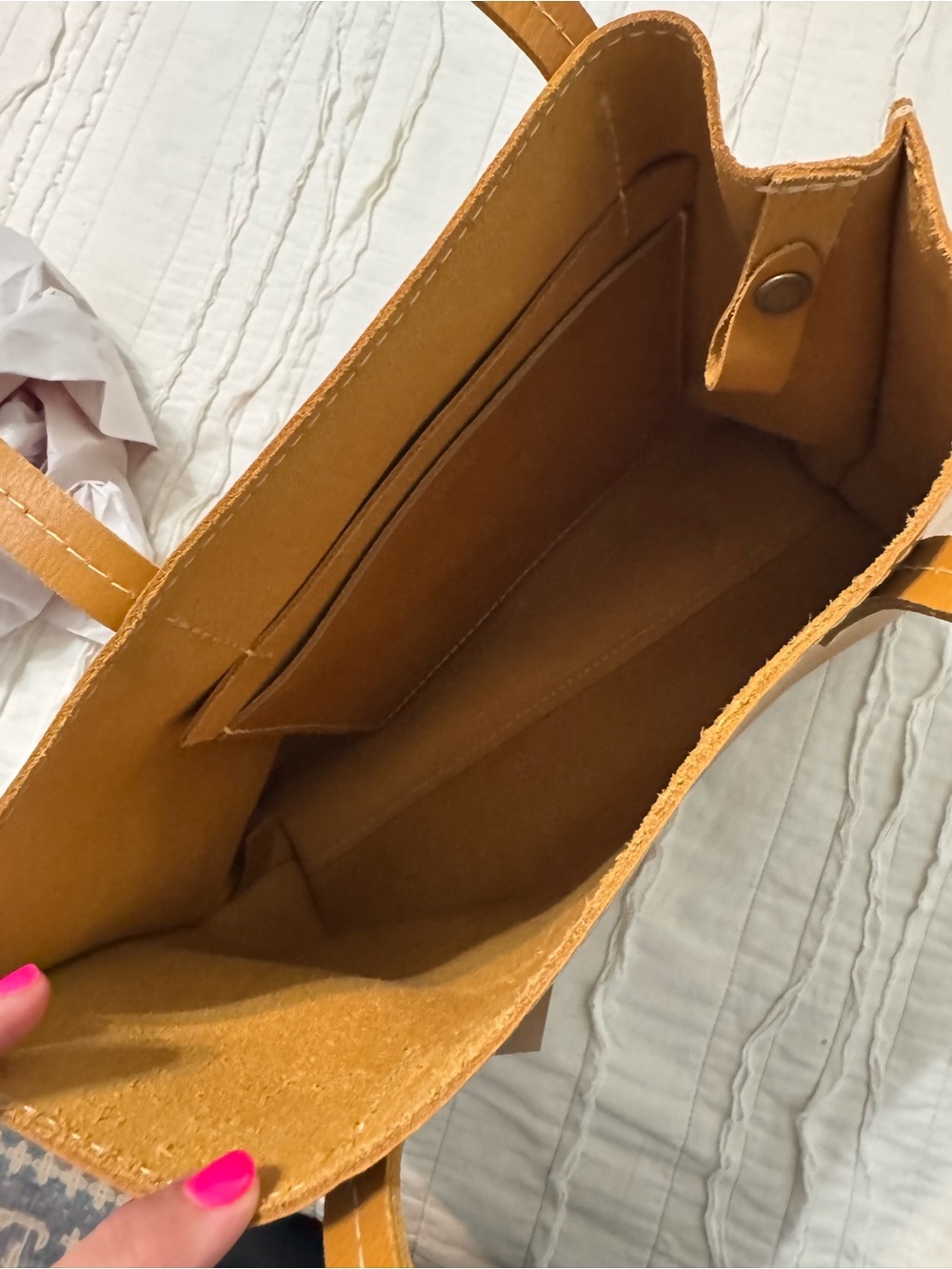 Portland Leather August Leather Mango Tote Bag - Picture 3 of 4